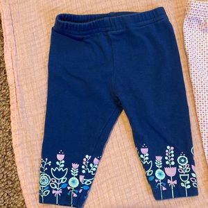 Three pairs of 0 to 3 month carter leggings